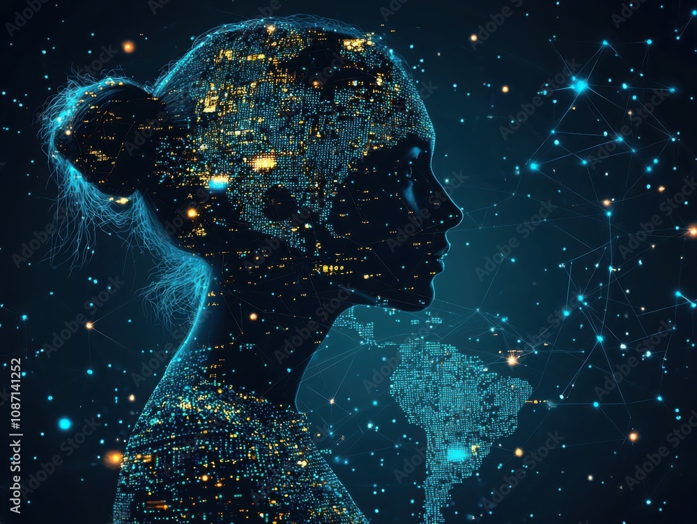 Poster understanding the evolution of artificial intelligence technical schematics digital realm research d