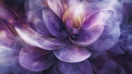 Fototapeta premium Abstract floral composition with purple petals, soft focus, dreamy and elegant, nature-inspired digital artwork.