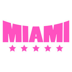 Miami Beach Florida USA Palms Sun America Fun Text Design Lover Art Vector Illustration Card T-Shirt Poster Sticker Graphic Print Decorative Drawing Isolated Logo Decoration Symbol Creative Cool Style