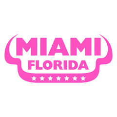 Miami Beach Florida USA Palms Sun America Fun Text Design Lover Art Vector Illustration Card T-Shirt Poster Sticker Graphic Print Decorative Drawing Isolated Logo Decoration Symbol Creative Cool Style