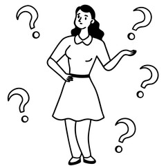 woman among question