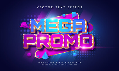 Fototapeta premium Mega sale editable vector text effect, suitable for promotion product or marketing needs.