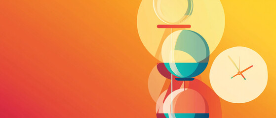 Trust The Timing Of Life Flat Design Flat Style Stockphoto