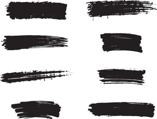 Set of brush stroke black and white