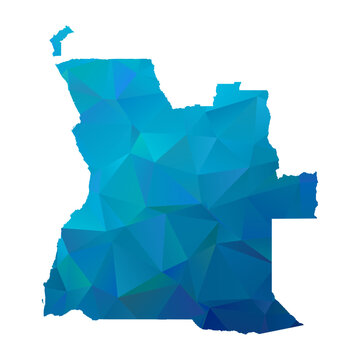 recommend clip art: Map of Angola - Blue Geometric Rumpled Triangular , Polygonal Design For Your. Vector illustration eps 10.