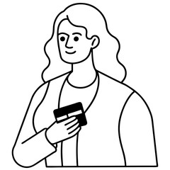 woman brings credit card