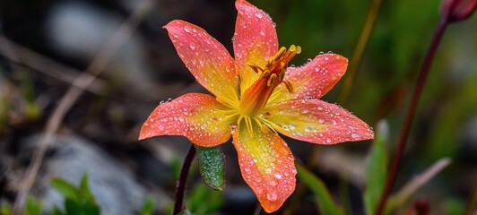 Dew-Kissed Lily: A Burst of Autumnal Hues