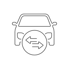Switch car. Automobile trade icon line style isolated on white background. Vector illustration