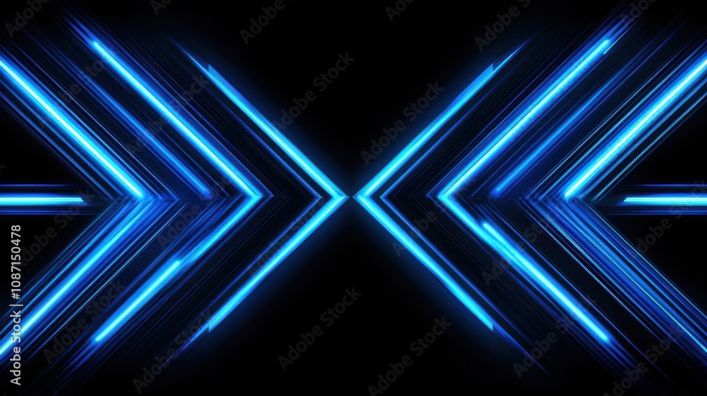Poster futuristic blue light abstract background with dynamic lines and motion effects for technology, desi