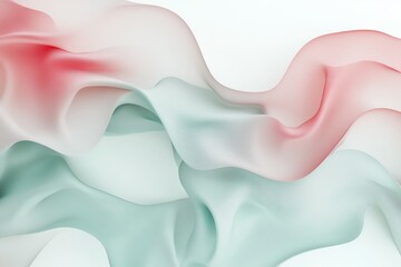 Fototapeta premium Abstract image of flowing fabric in pastel pink and mint green. Soft, elegant, and ethereal texture. Perfect for background or design element.
