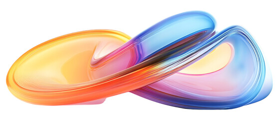 Fototapeta premium 3d Holographic Abstract Design against transparent background for Modern or Tech Themes