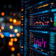 Obraz premium Data visualization on a digital screen