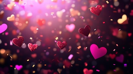 Obraz premium Heart-Shaped Balloons with Confetti