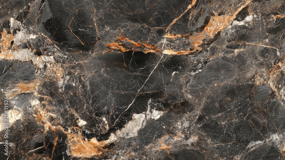 Poster elegant dark marble texture with intricate golden veins and varied patterns ideal for backgrounds in
