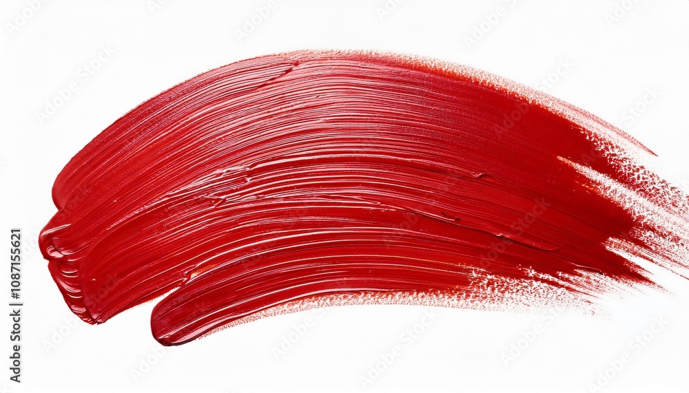 Poster vibrant red lipstick with a creamy texture creates a dynamic and expressive smear, adding a pop of c