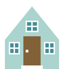 Simple house flat icon isolated 
