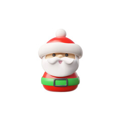 Santa Claus figurine toy puppet 3D plastic style vector icon, cartoon symbol of Merry Christmas, Happy New Year holiday