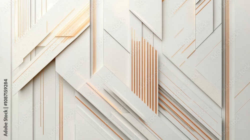 Aufkleber abstract art with geometric shapes and lines creating a modern aesthetic featuring neutral tones and