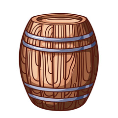 Wooden barrel line icon. Outline hand drawn vintage rustic container with circles and wood planks, cask of beer or wine, whiskey. Cellar, fest mascot, one barrel color icon vector illustration