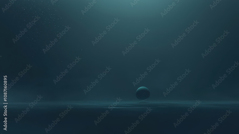 Aufkleber exploring deep space a mysterious orb in a dark ocean digital art surreal environment atmospheric vi