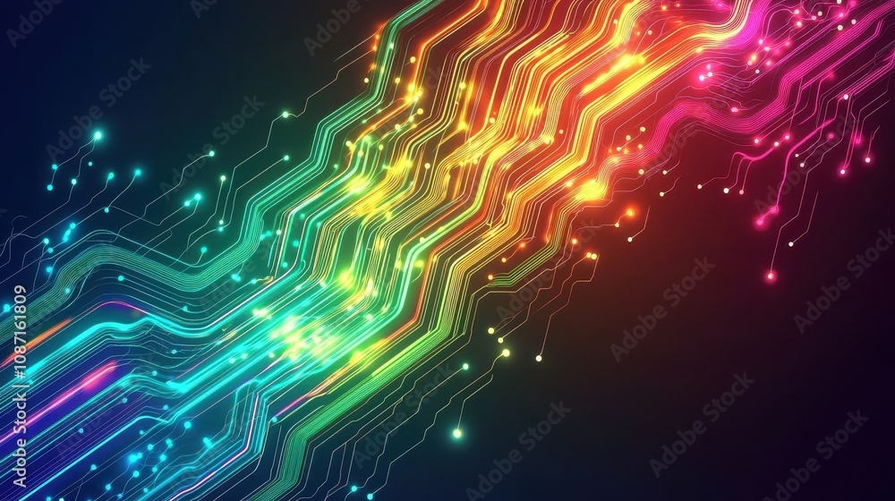 Poster digital light trails abstract background graphic design colorful patterns creative perspective moder