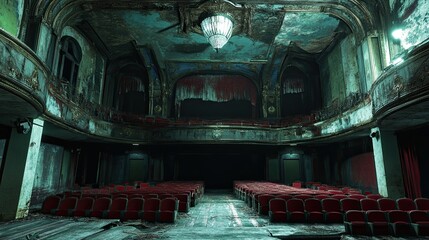 Obraz premium Abandoned Theater Interior 