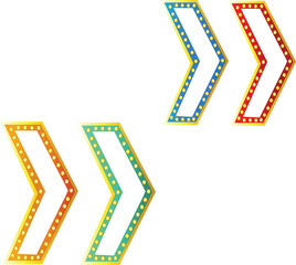 glowing bulb signage frame design set