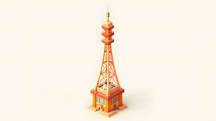Broadcast Tower icon journalist isometric 3D