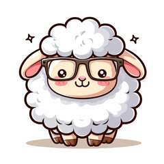 Obraz premium cute sheep with glass 