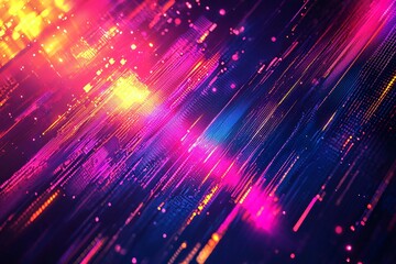 Fototapeta premium Dynamic Neon Waves: A Visual Symphony of Colors and Light