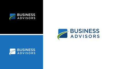 business advisor logo. financial solution with pathway design vector