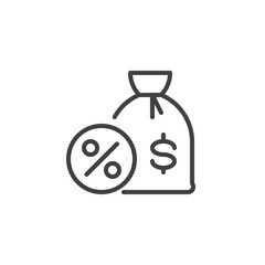 Interest Rate line icon