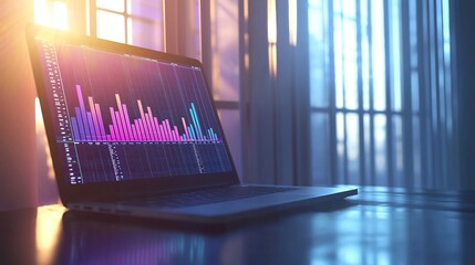 Laptop Screen with Complex Statistical Models and Analytics Dashboard