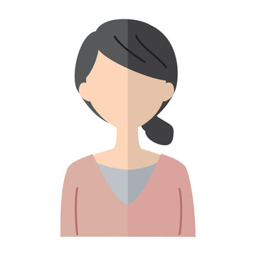 recommend clip art: 若い女性の人物アイコンのイラスト　シルエット　顔なしフラットデザイン