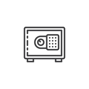 recommend clip art: Bank Safe line icon