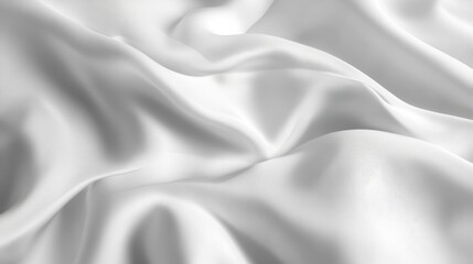 Naklejka premium Elegant and Soft White Silk Fabric Draped Beautifully in Natural Light, Showcasing Texture and Depth in a Luxurious and Serene Setting