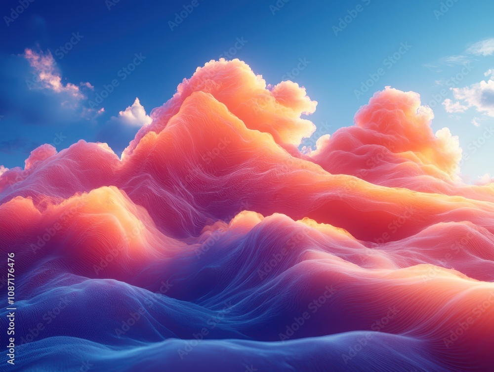 Aufkleber exploring the psychedelic interpretation of cloud computing a digital dreamscape experience in natur