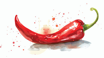 Vibrant Chilli Pepper Watercolor Illustration
