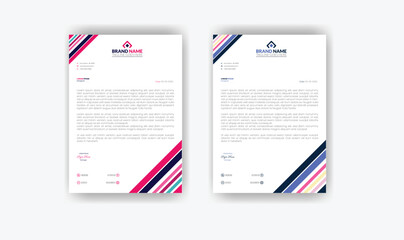 Modern corporate letterhead template design. Creative and Professional business letterhead design template.