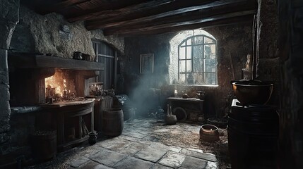 Burning Village Interior 