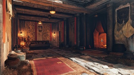 Burning Village Interior 
