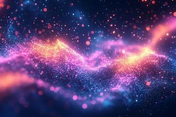 Fototapeta premium Vibrant Cosmic Waves: A Spectacular Display of Colors in the Universe