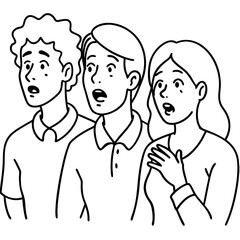 astonished people shocked with unexpected news