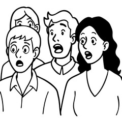 astonished people shocked with unexpected news