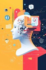 modern social media banner about marketing roi with AI marketing,generative ai
