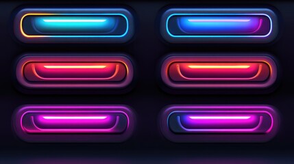 Colorful Neon Rectangles with Glowing Lights Creating a Futuristic Digital Background for Modern Design Projects and Creative Ads