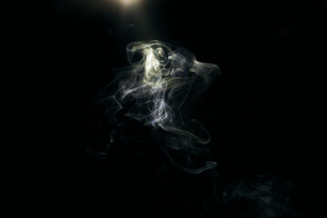 white smoke on a black background