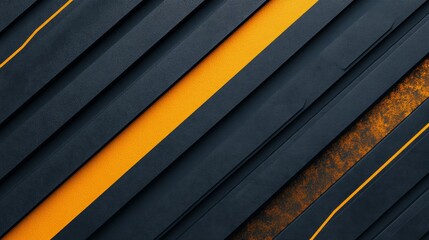 Obraz premium Sleek Modern Design with Black and Gold Stripes, Vibrant Yellow Line on Dark Background, Sharp Lines, Contemporary Aesthetic