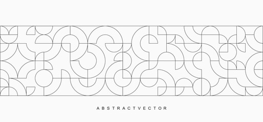 Bauhaus geometric pattern background. Vector abstract trendy bauhaus pattern for header, web banner, website, presentation