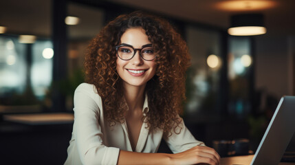 Professional Woman Working in a Modern Office Technology Productivity Indoor Focused